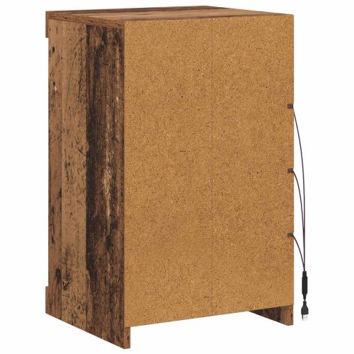 LED конзолна маса Старо дърво 41 x 37 x 67 см Инженерно дърво