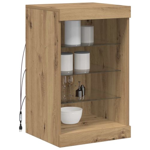 LED конзолна маса Дъб 41 x 37 x 67 см Инженерно дърво