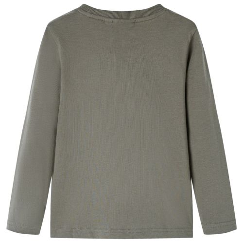 Детска тениска с дълъг ръкав, каки, 128