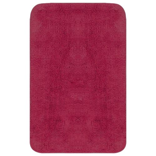 Комплект постелки за баня, 2 бр, текстил, фуксия