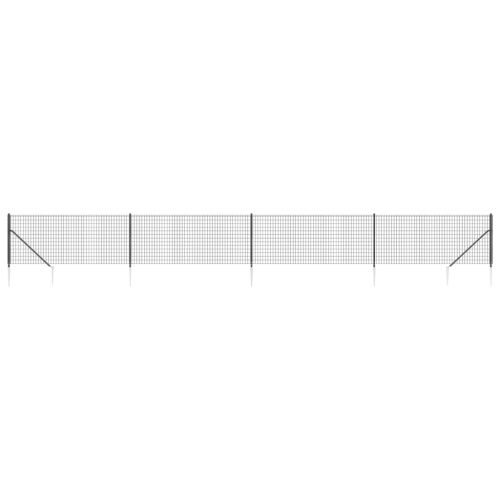 Ограда от телена мрежа с шипове, антрацит, 1x10 м