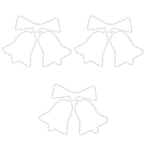 Фигури коледни звънчета със 72 светодиода, 3 бр, 50x56 см