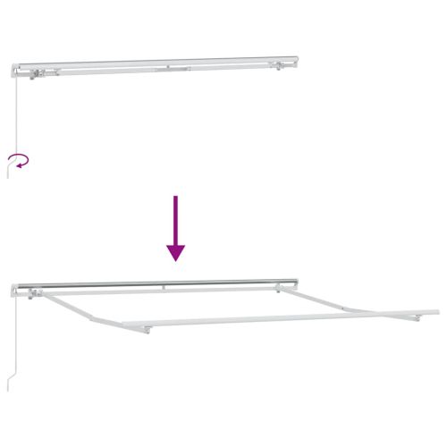 Ръчно прибираща се тента, антрацит и бял, 300x250 см