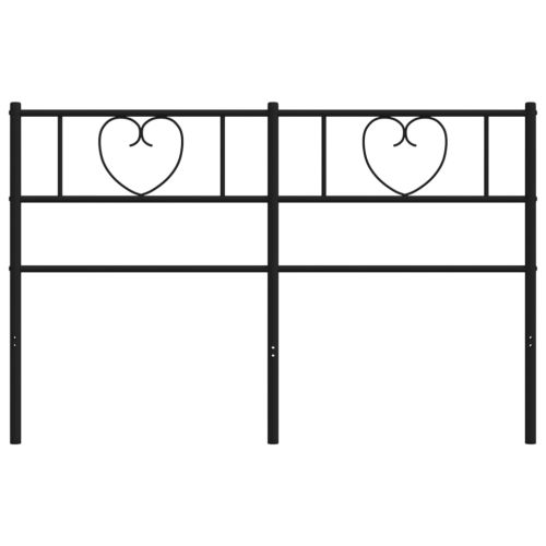 Метална резервна табла за легло, черна, 135 см