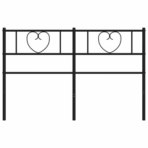 Метална резервна табла за легло, черна, 140 см