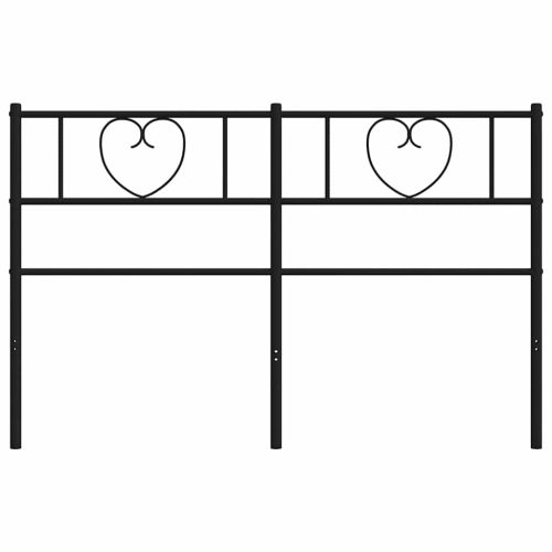 Метална резервна табла за легло, черна, 150 см