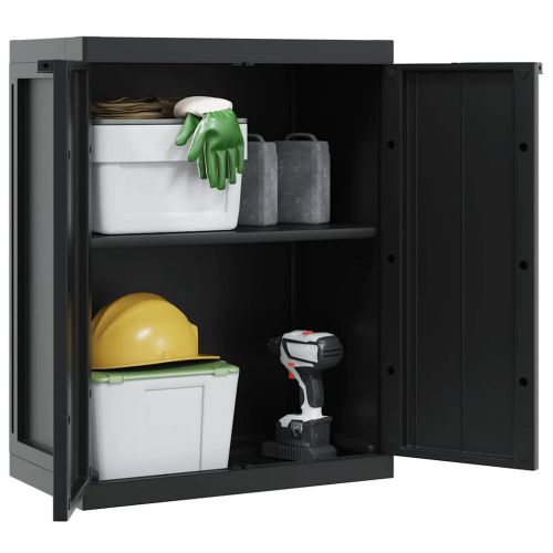 Външен шкаф за съхранение, черен, 65x37x85 см, PP