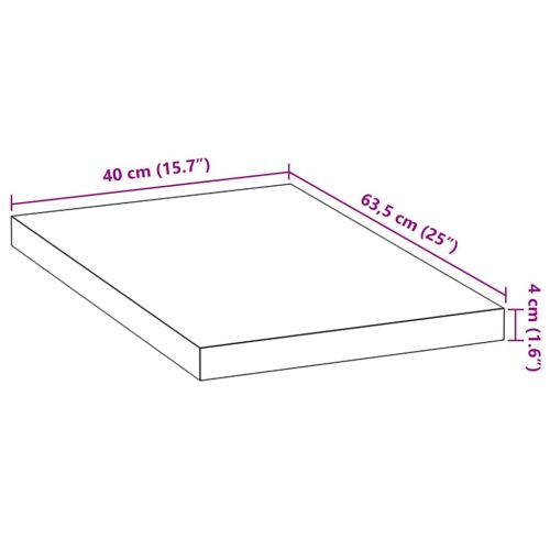 Кухненски работен плот, 40x63,5x4 см, дъб масив, правоъгълна