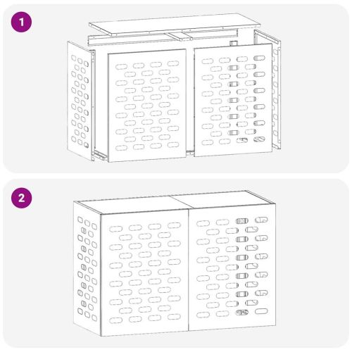Покритие за климатик Бяло 90 x 40 x 60 см Стомана