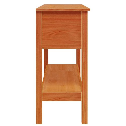 Конзолна маса с рафт Кафяво с восъчно покритие 100 x 35 x 75 см