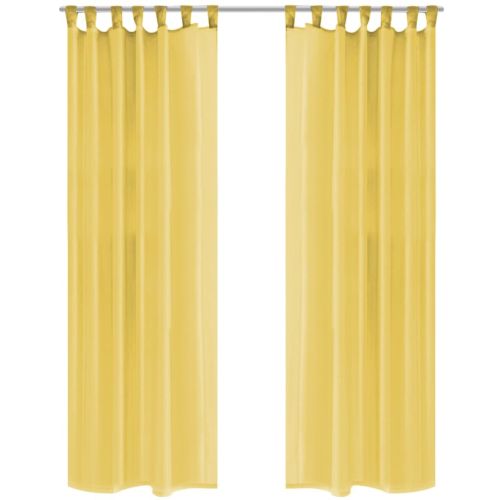 Пердета от воал, 2 бр, 140x175 см, жълти
