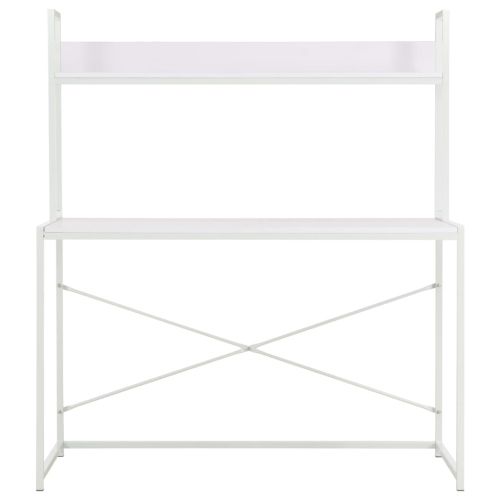 Компютърно бюро, бяло, 120x60x138 см