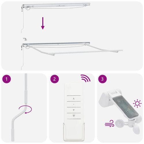 Рамка за сенник Бяло 3 x 2,5 m Алуминий
