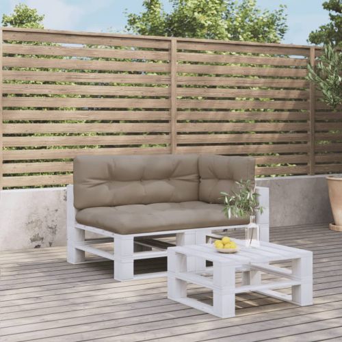 Палетни възглавници, 3 бр, таупе, текстил