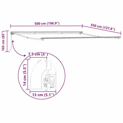 Сгъваем навес Оранжево и кафяво 500 × 350 cm
