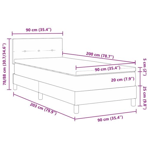 Легло с пружинирана основа с матрак Синьо 90 x 200 cm текстил