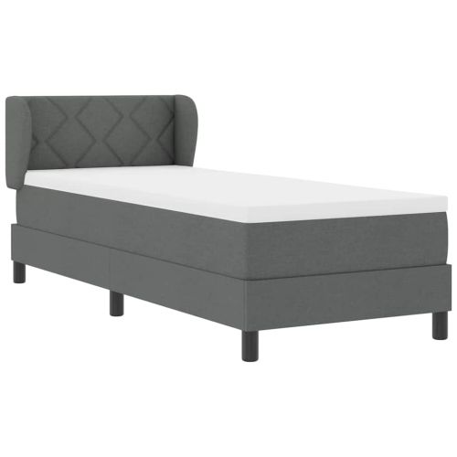 Легло с пружинирана основа Тъмносив 80 x 200 cm текстил