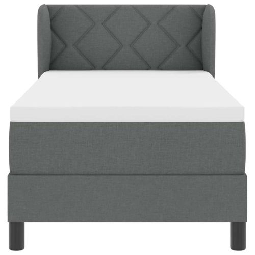 Легло с пружинирана основа Тъмносив 80 x 200 cm текстил