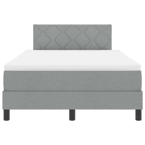 Легло с пружинирана основа Светлосиво 120 x 200 cm текстил