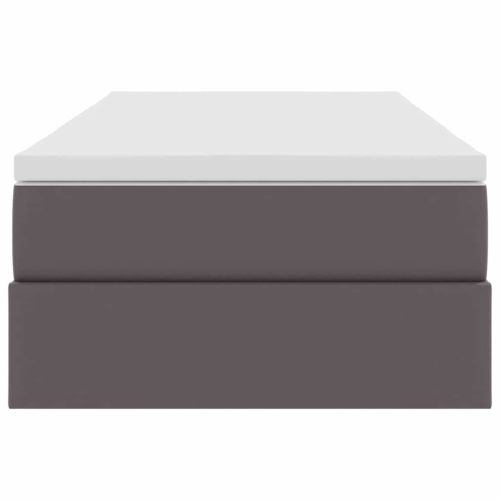 Легло с място за съхранение и матрак Сив 90 x 190 cm Изкуствена