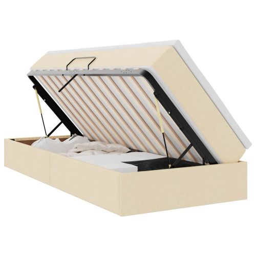 Легло с място за съхранение и матрак Крем 90 x 190 cm Полиестер