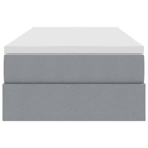 Легло с място за съхранение и матрак Светлосиво 90 x 200 cm