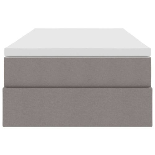 Легло с място за съхранение и матрак с матрак Таупе 90 x 200 cm