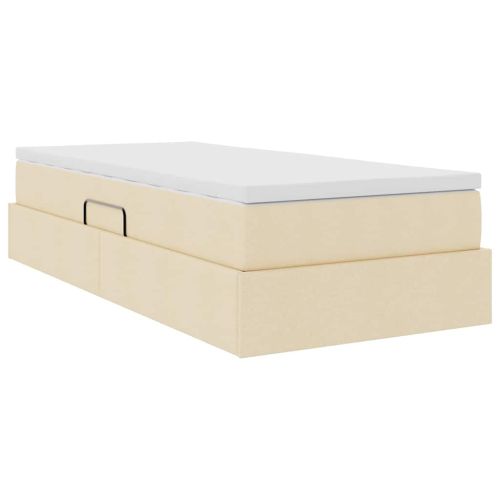 Легло с място за съхранение и матрак Крем 90 x 200 cm Полиестер