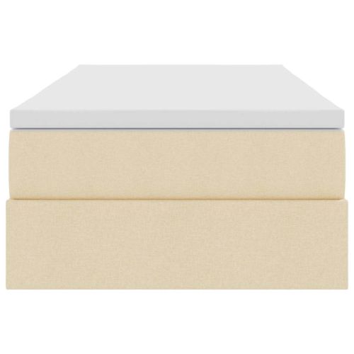 Легло с място за съхранение и матрак Крем 90 x 200 cm Полиестер