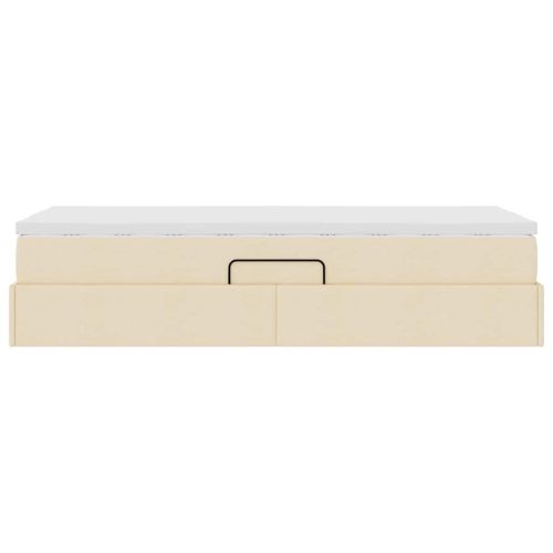 Легло с място за съхранение и матрак Крем 90 x 200 cm Полиестер