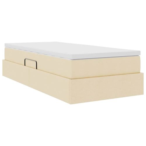 Легло с място за съхранение и матрак Крем 90 x 200 cm Полиестер