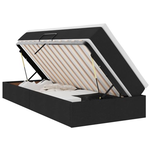 Легло с място за съхранение и матрак Черно 100 x 200 cm