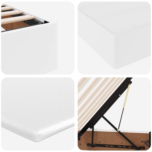 Легло с място за съхранение и матрак с матрак Бяло 180 x 200 cm