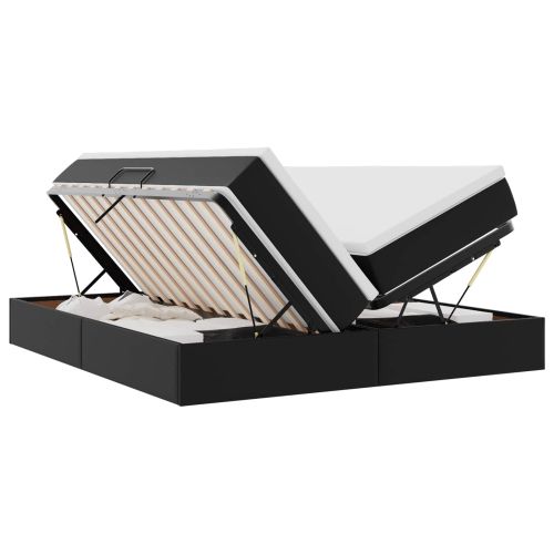 Легло с място за съхранение и матрак Черно 200 x 200 cm