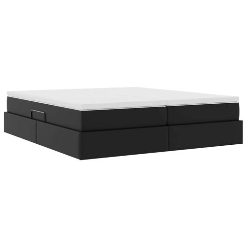 Легло с място за съхранение и матрак Черно 200 x 200 cm