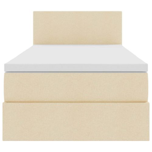 Легло с място за съхранение и матрак Кремав 90 x 190 cm