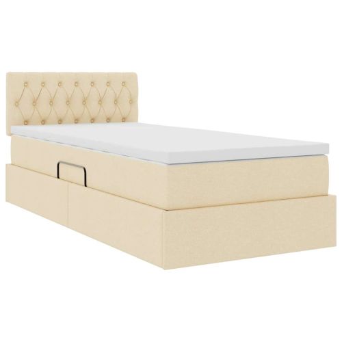 Легло с място за съхранение и матрак Кремав 90 x 200 cm