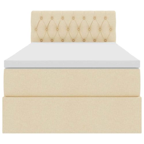 Легло с място за съхранение и матрак Кремав 90 x 200 cm