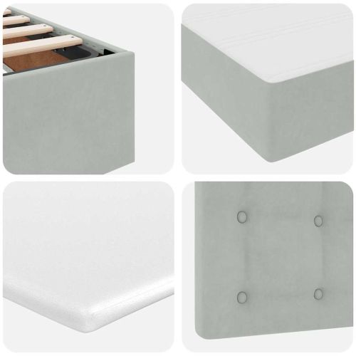 Легло с място за съхранение Светлосиво 90 x 200 cm Кадифе