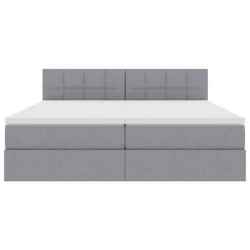 Легло с място за съхранение Светлосиво 180 x 200 cm Изкуствена