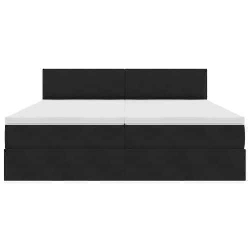 Легло с място за съхранение с матрак Черно 90 x 200 cm