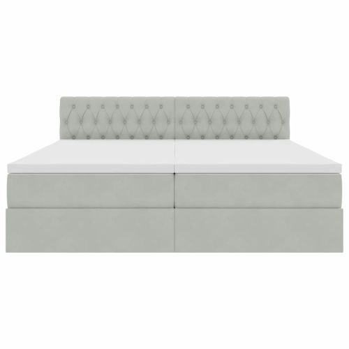 Легло с място за съхранение с матрак Светлосиво 90 x 200 cm