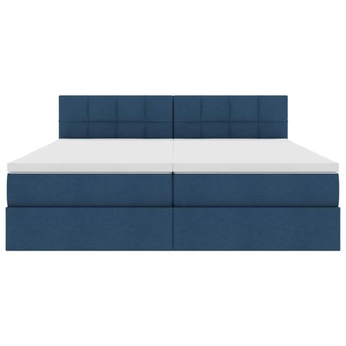 Легло С LED лентисти светлини Синьо 200 x 200 cm текстил