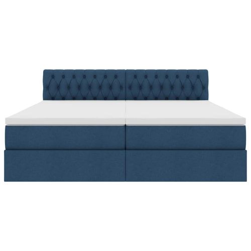 Легло С LED лентисти светлини Синьо 200 x 200 cm текстил