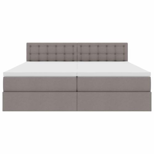 Легло С LED лентисти светлини Таупе 180 x 200 cm текстил