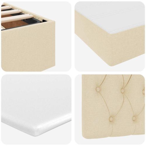 Легло с място за съхранение и матрак Кремав 90 x 190 cm