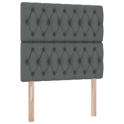 Легло с място за съхранение и матрак Тъмен сив 90 x 200 cm