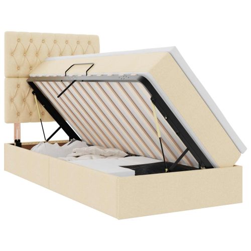 Легло с място за съхранение и матрак Кремав 90 x 200 cm