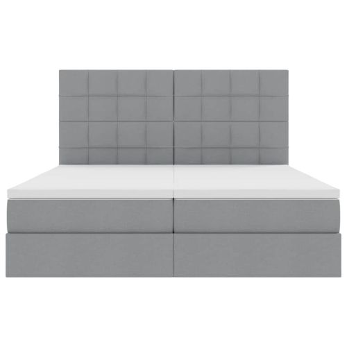 Легло с място за съхранение Светлосиво 180 x 200 cm Изкуствена