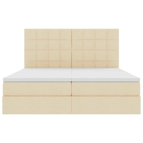Легло с място за съхранение Кремав 180 x 200 cm Изкуствена